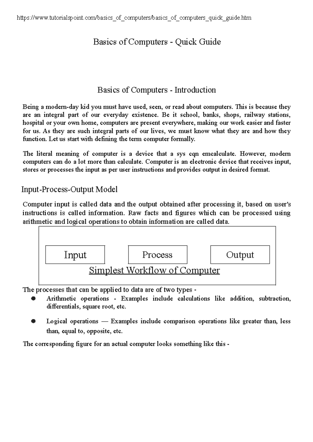Chapter 1 Basics OF Computers - - Studocu