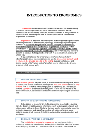 Module 1 - This Course Gives An Overview About Ergonomics Including The ...