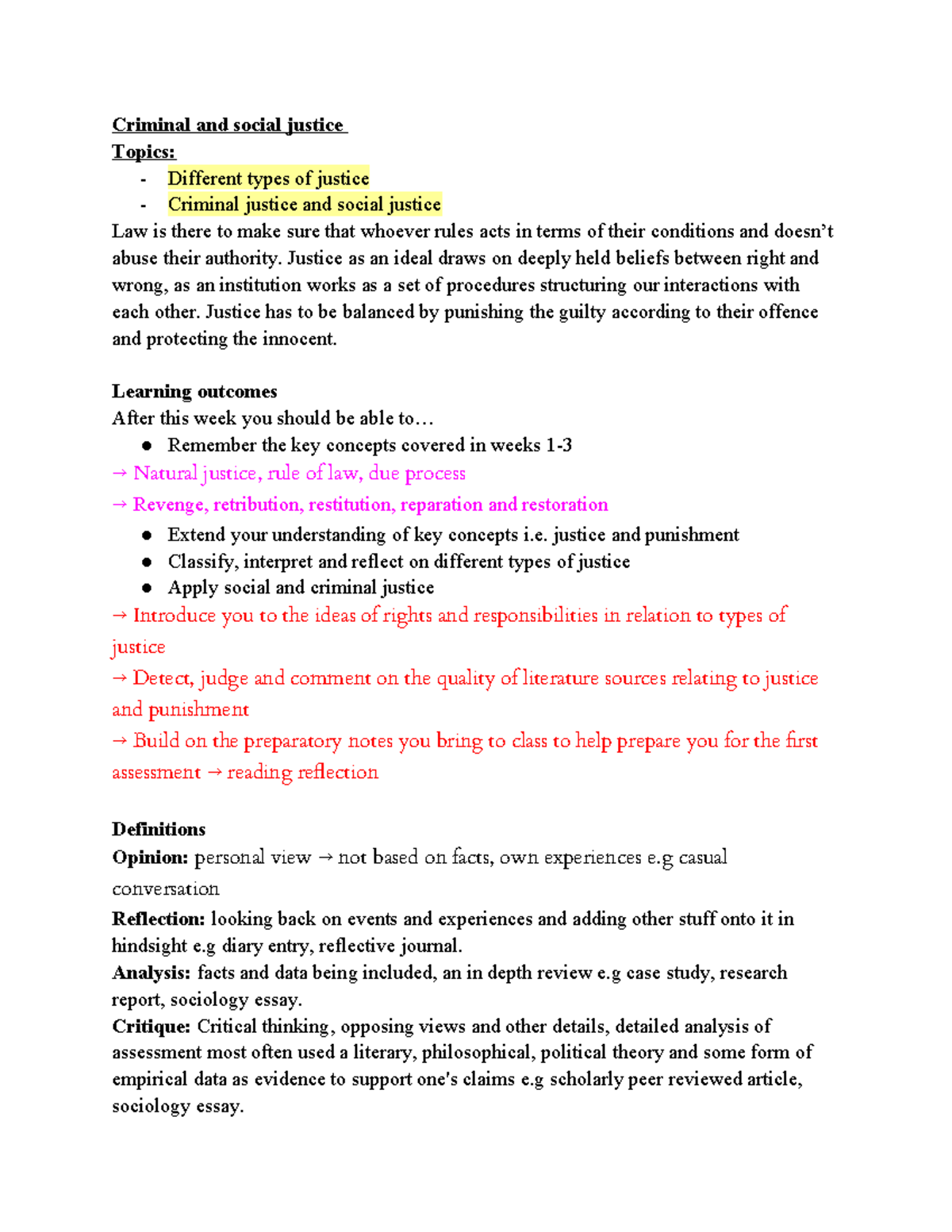 Lecture 3 Justice I What is justice - Criminal and social justice ...