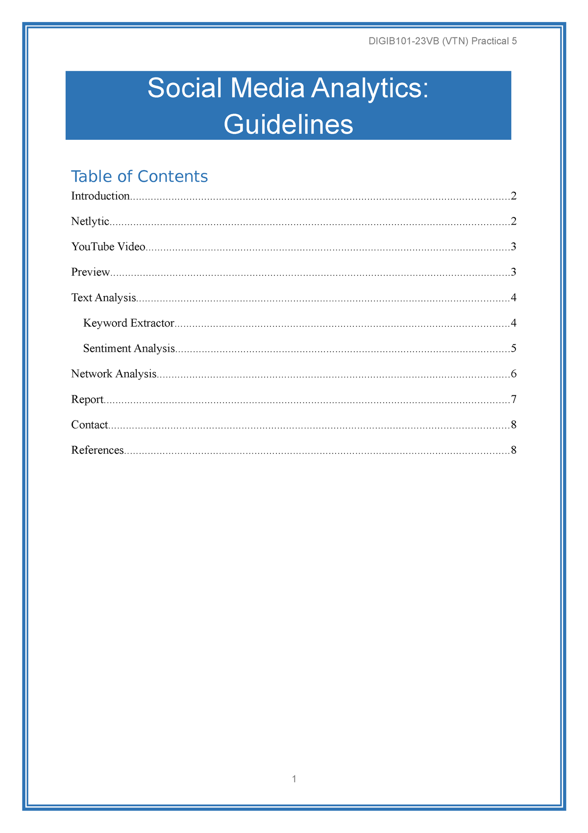 Practical 5 Guidelines - Social Media Analytics: Guidelines - Studocu