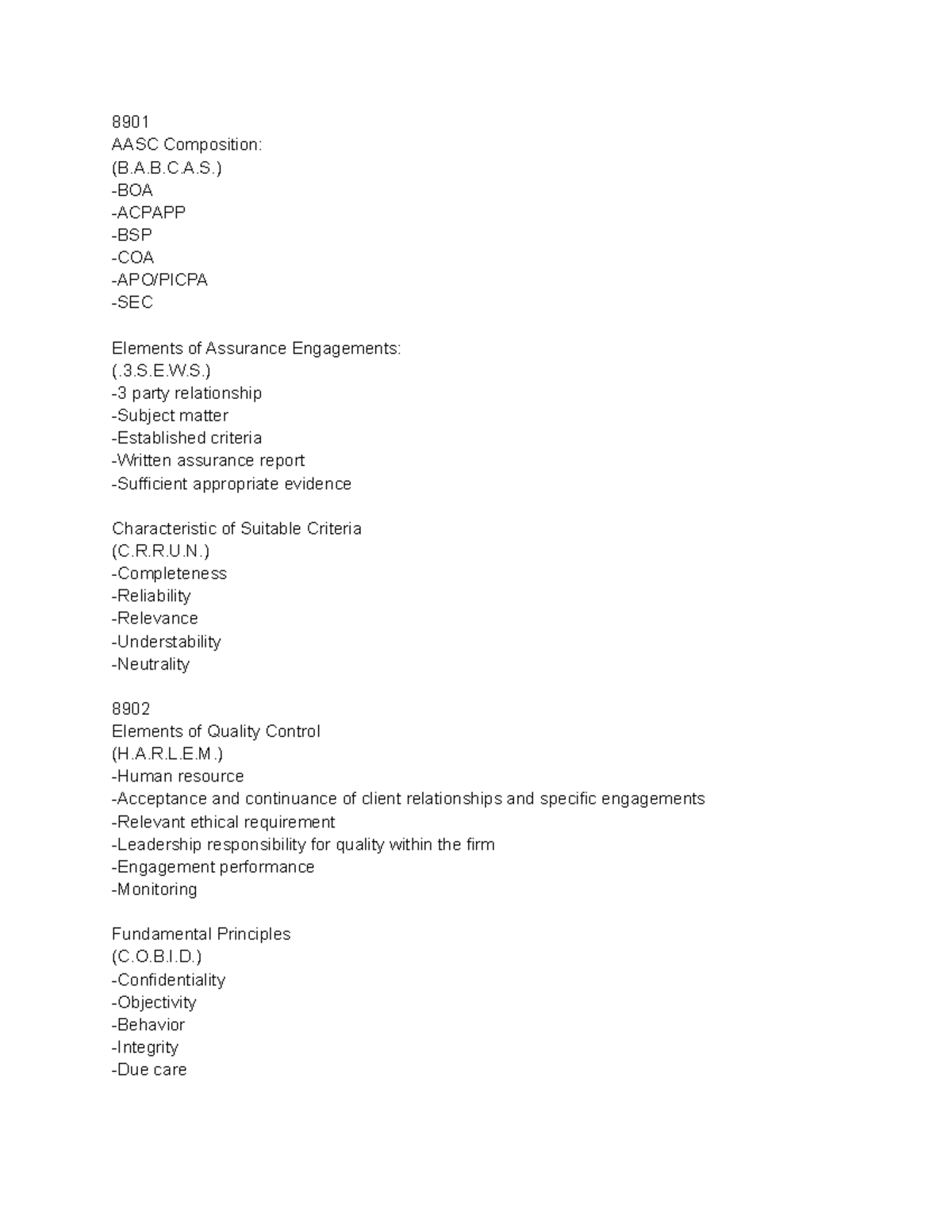 Acronyms Auditing ssdsd 8901 AASC Composition (B.A.B.C.A.) BOA ACPAPP BSP COA APO