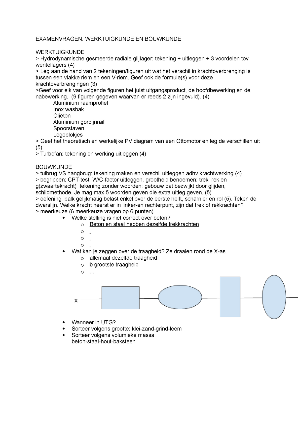 EXAMEN 2018, Vragen - EXAMENVRAGEN: WERKTUIGKUNDE EN BOUWKUNDE ...