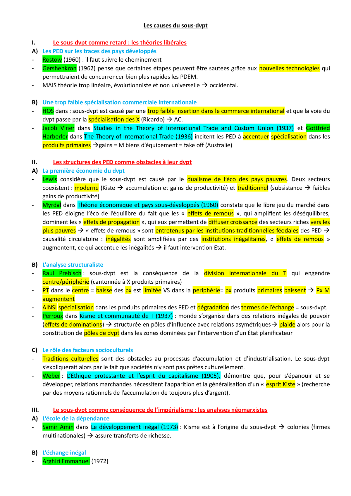 1 Causes Du Sous D‚veloppement - Les Causes Du Sous-dvpt I. Le Sous ...