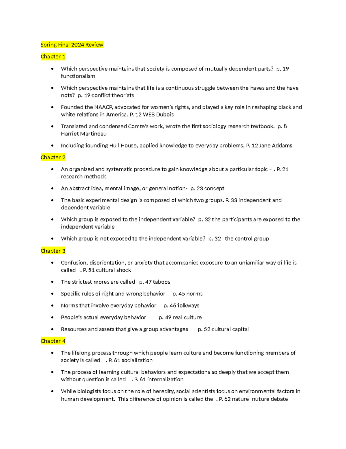 Spring Final 2024 Suggestions - Spring Final 2024 Review Chapter 1 ...