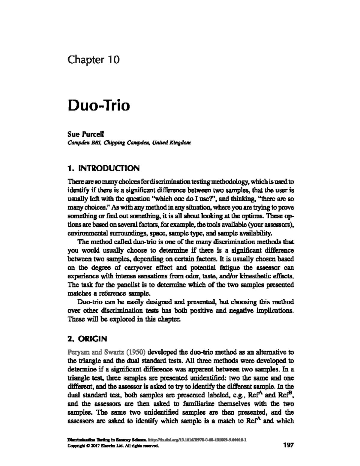 Duo-Trio Test Handout - Duo-Trio Reading material - 21210 - Studocu