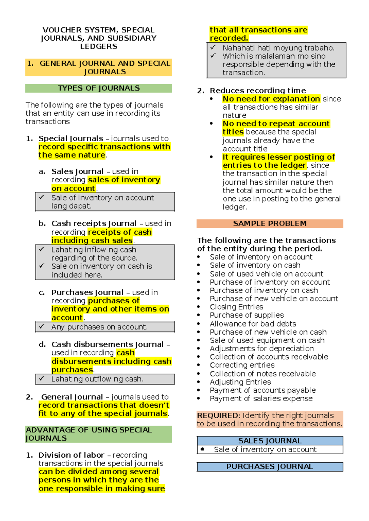 Lecture 7 Voucher System - VOUCHER SYSTEM, SPECIAL JOURNALS, AND ...