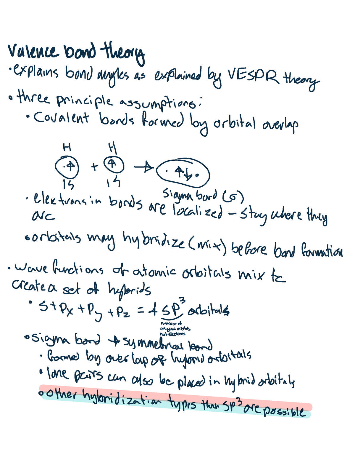 Valence Bond Theory - Chemistry 1301A/B - Studocu