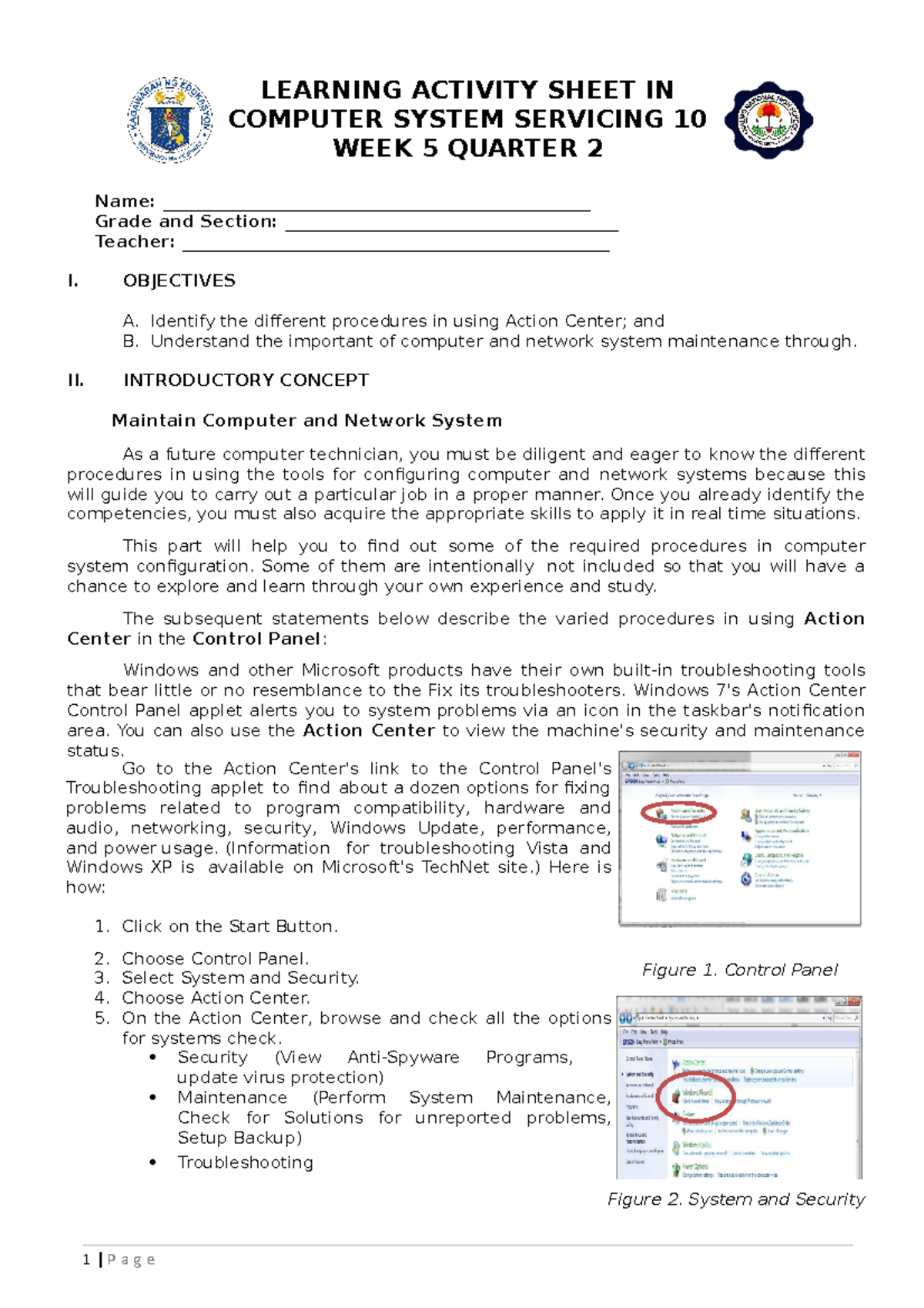 ICT 10 - Quarter 2 - Module 4 - LEARNING ACTIVITY SHEET IN COMPUTER ...