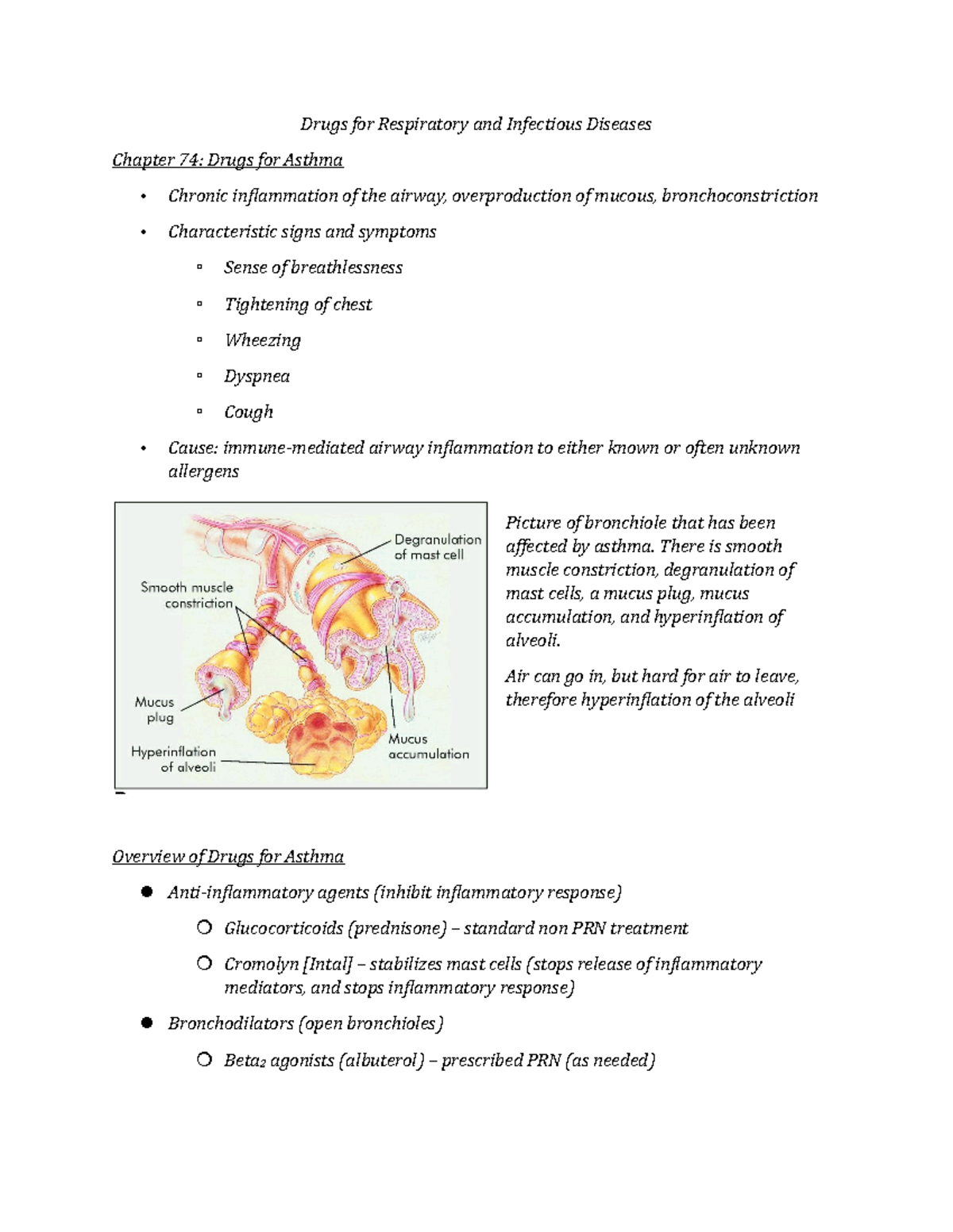 Lecture 7 Drugsfor Respiratoryand Infectious Diseases - Drugs for ...