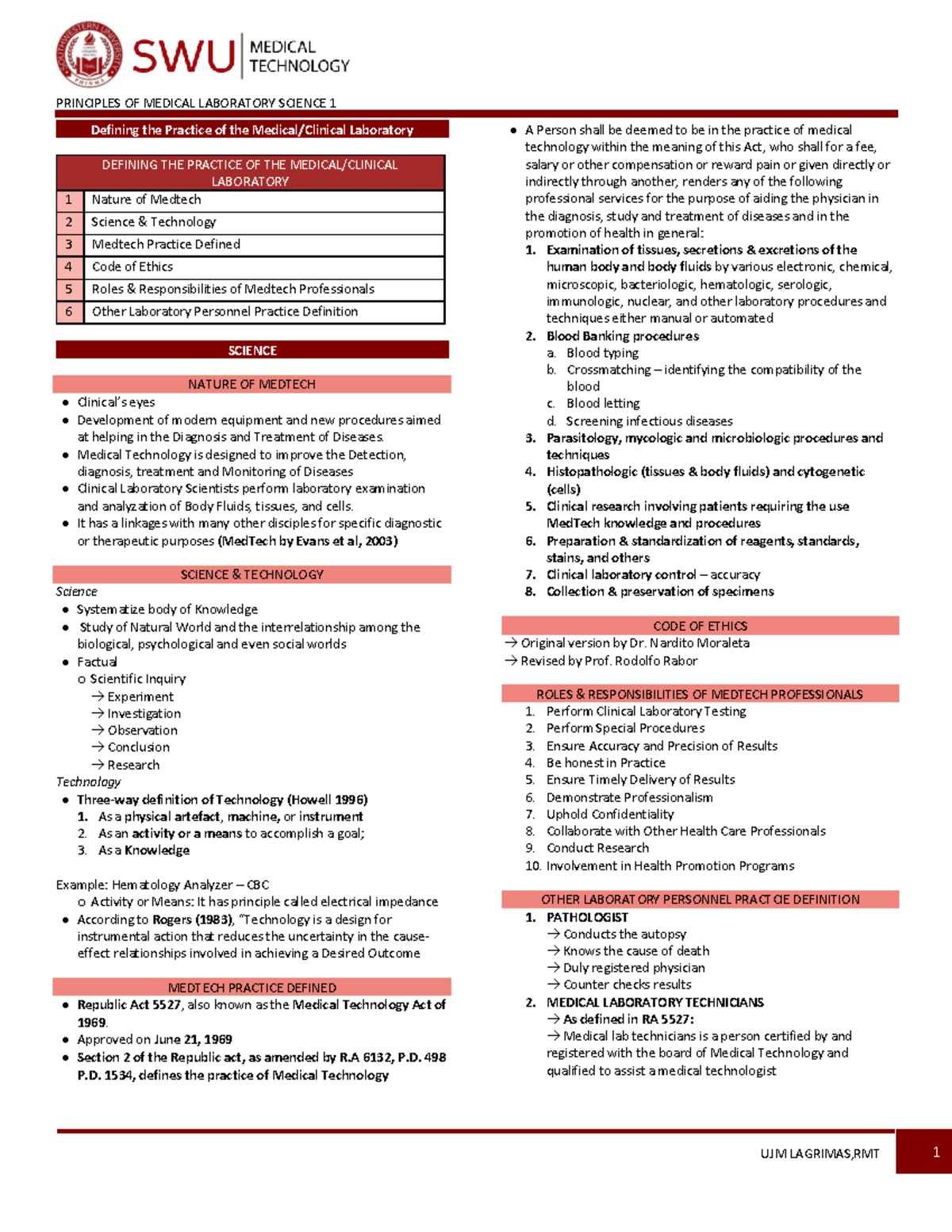 2. Defining the Practice of the Medical or Clinical Laboratory ...