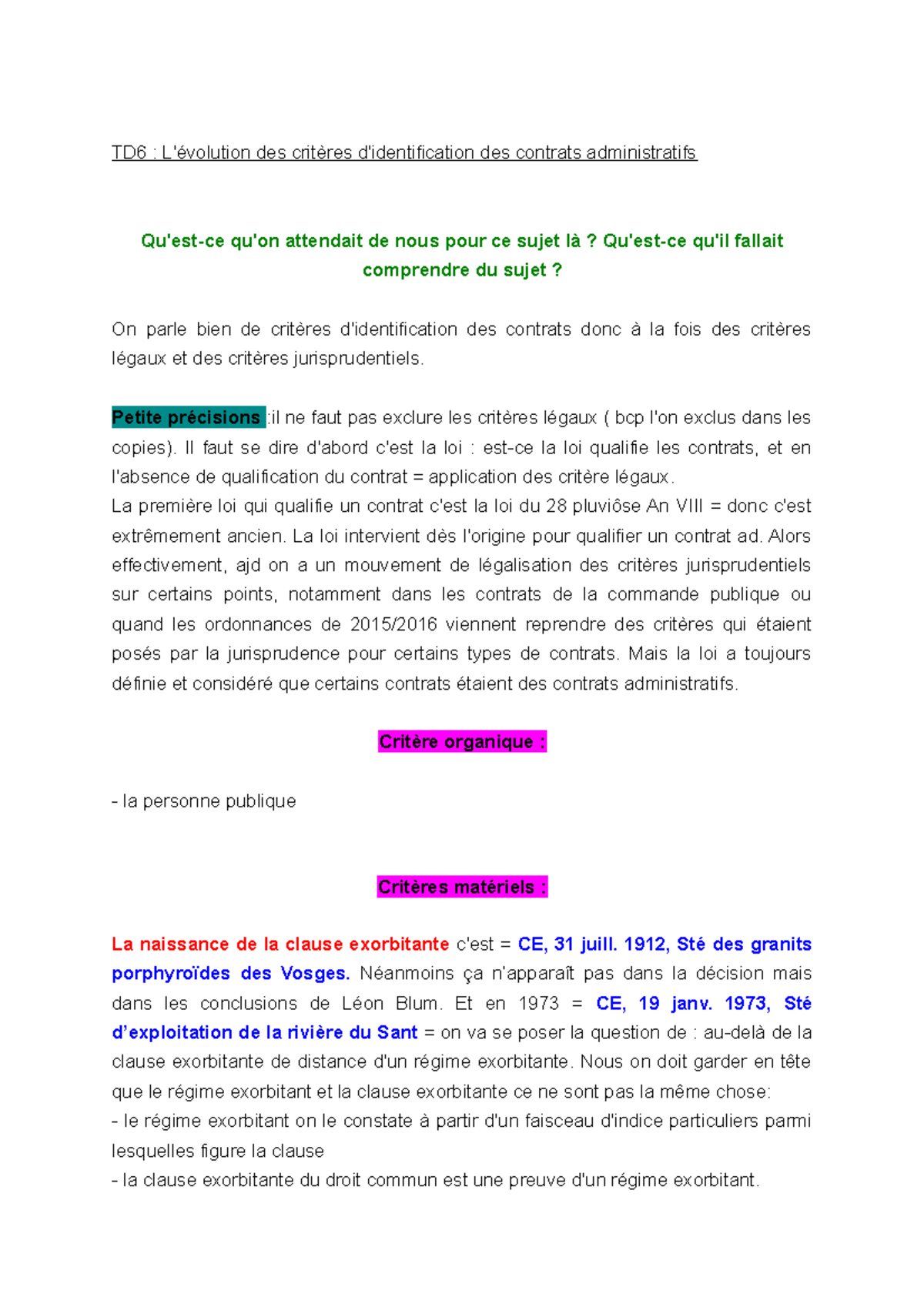 Critère d'identification CA - TD6 : L'évolution des critères d ...