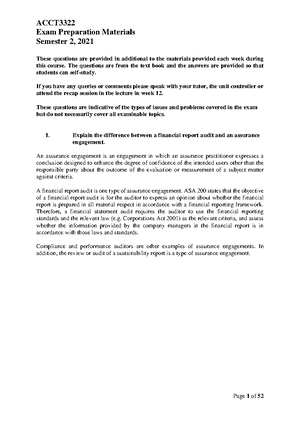 Tute 1 Qs - Tutorial Questions for Week 1 audit - ACCT3322 Semester 2 ...