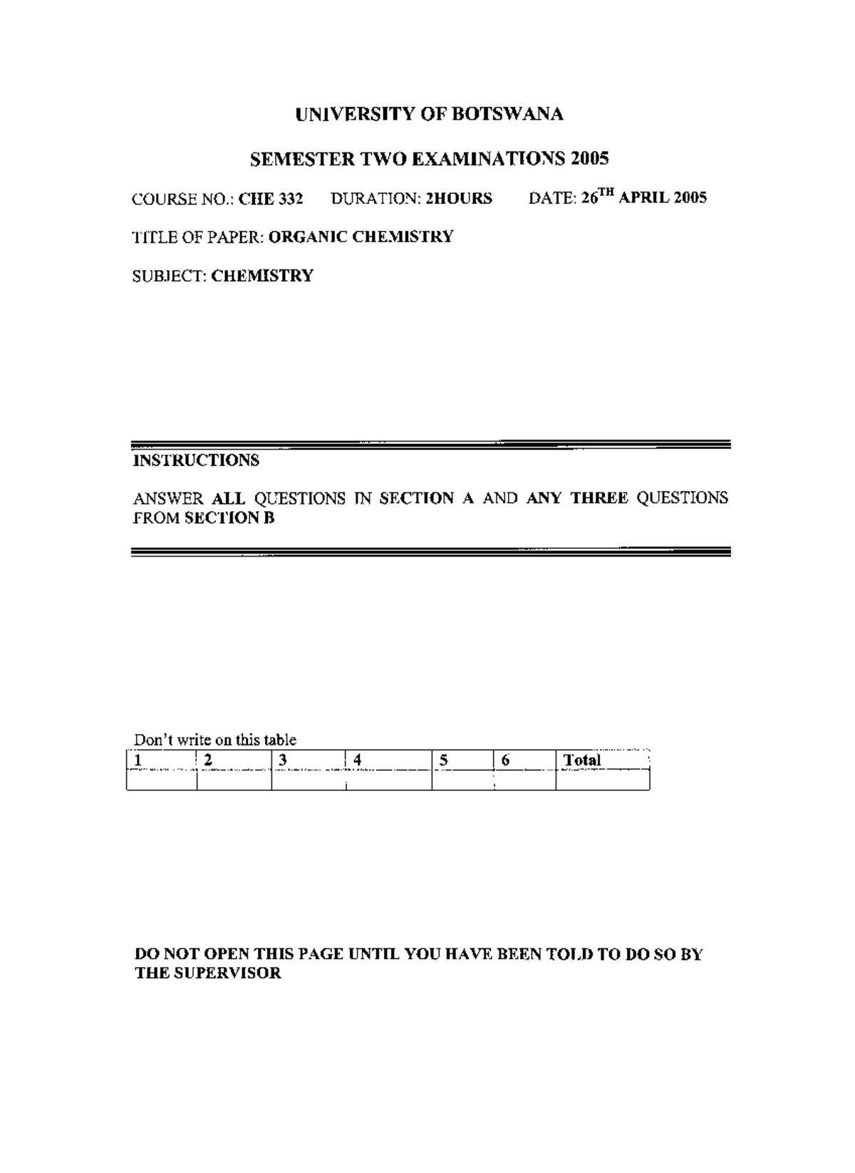 Che 332 2005 Analytical Laboratory Studocu