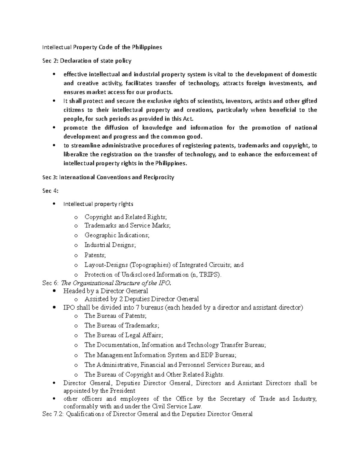 Intellectual Property Code of the Philippines It shall protect and