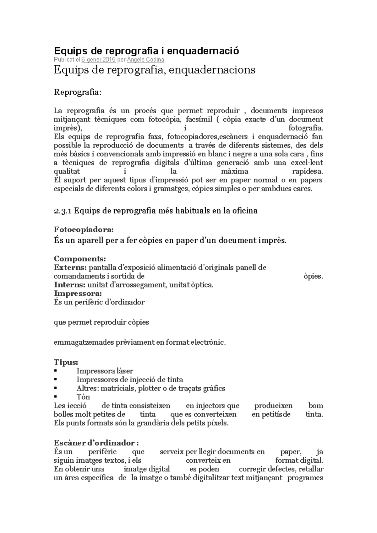 Equips de reprografia i enquadernació - Equips de reprografia i ...