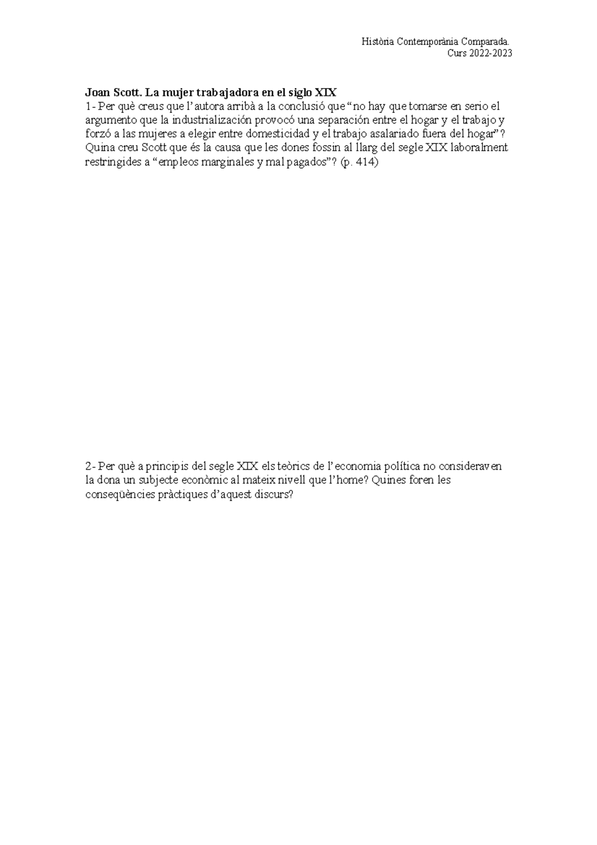 Exercicis Scott alumnes(1) Història Contemporània Comparada. Curs