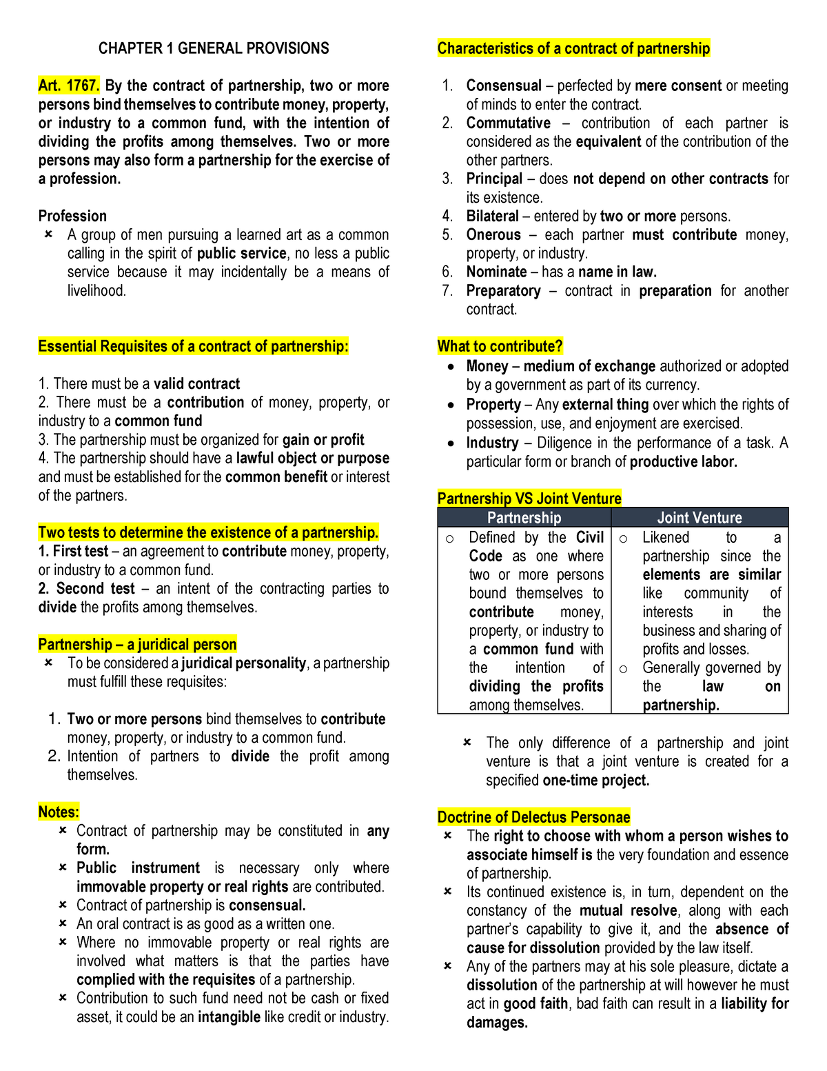 CH. 1 - Business Law - CHAPTER 1 GENERAL PROVISIONS Art. 1767. By The ...