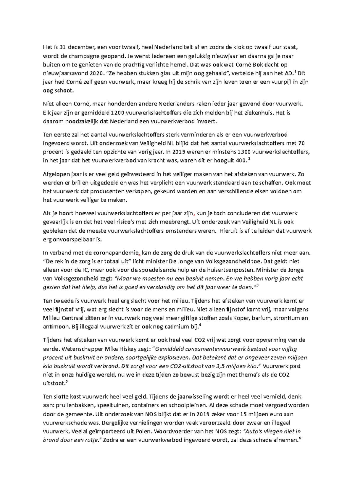 (ne) betoog vuurwerkverbod eindversie  Het is 31 december, een voor