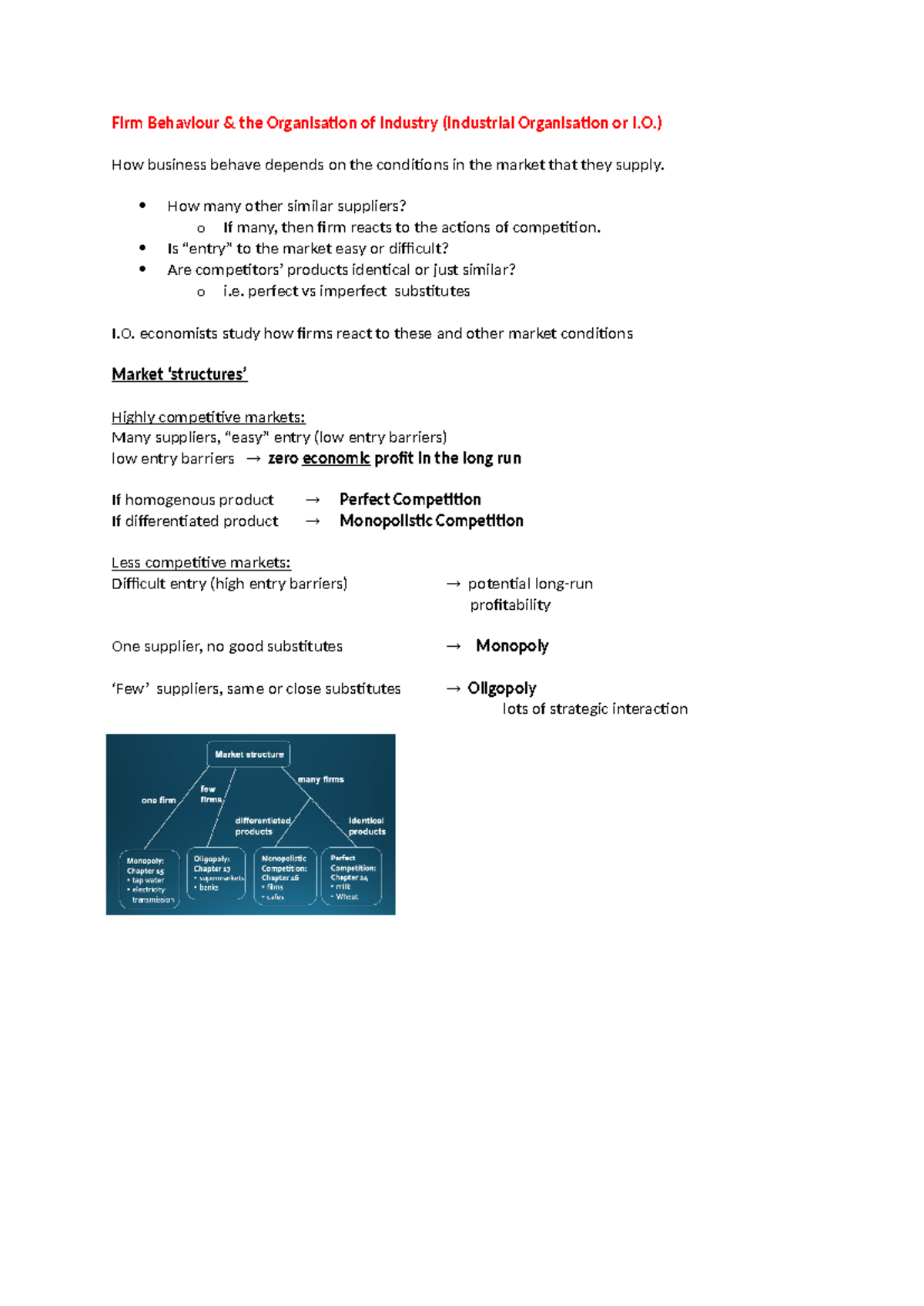 ECON113 notes firm behaviour - Firm Behaviour & the Organisation of ...