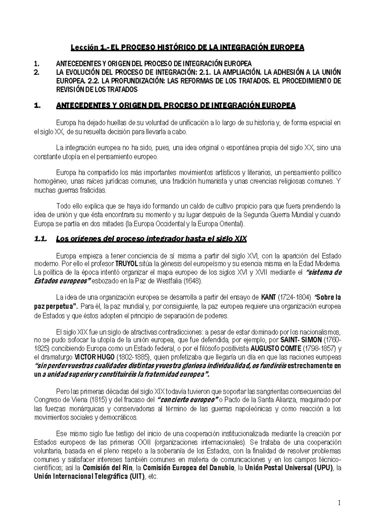 2 - Europeo apuntes - Lección 1.- EL PROCESO HISTÓRICO DE LA ...