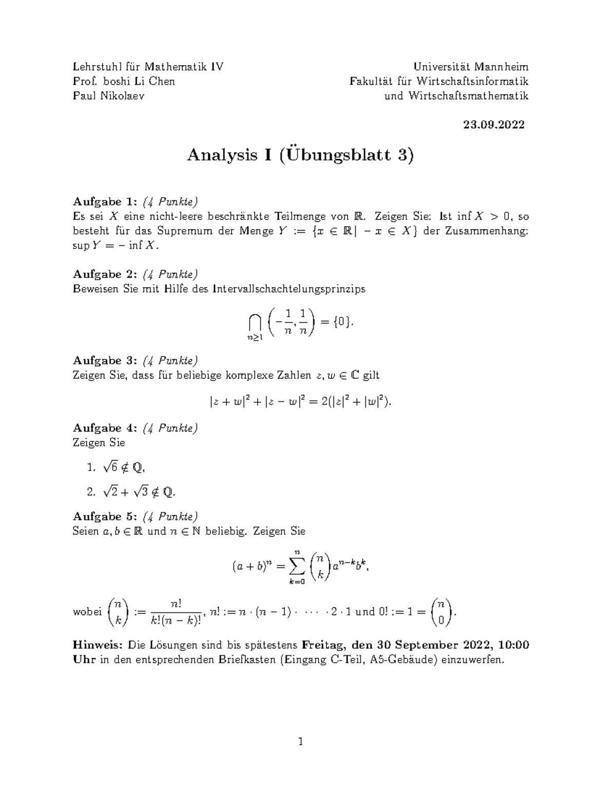 Uebungsblatt 03 - Übungsblatt - Lehrstuhl F ̈ur Mathematik IV Universit ...