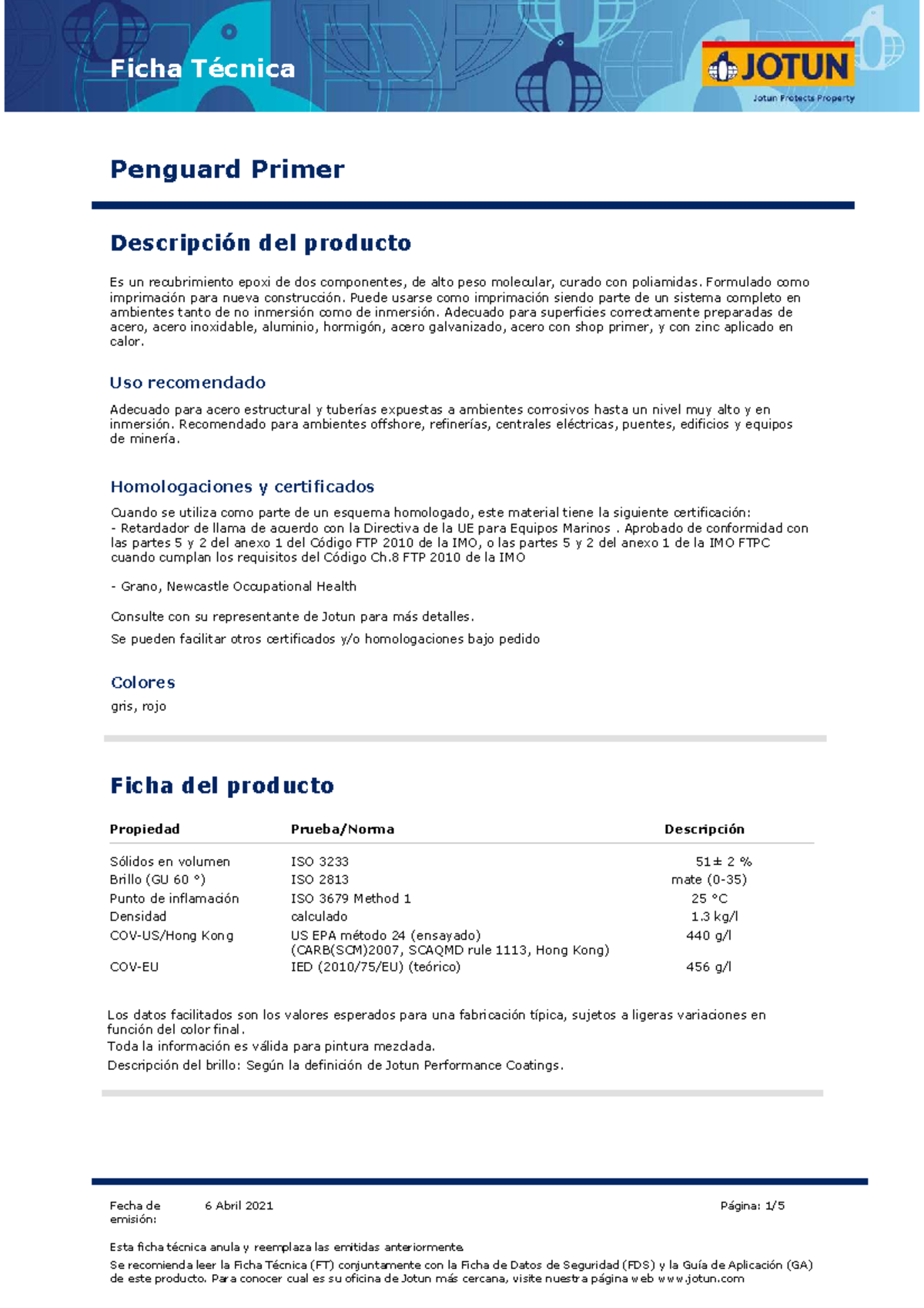 TDS¤617¤Penguard Primer¤Esp¤ES 612;617 1,2 617 epoxi ^(ValidationDate