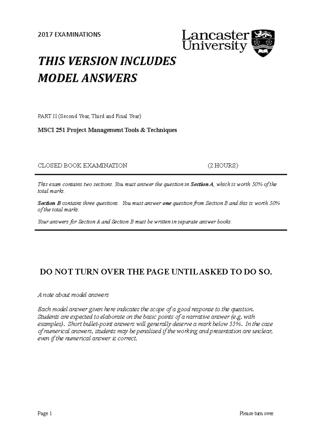 Exam 2017 Questions And Answers 2017 Examinations This Version Includes Model Answers Part Ii Exam 2017 Questions And Answers 2017 Examinations This Version Includes Model Answers Part Ii