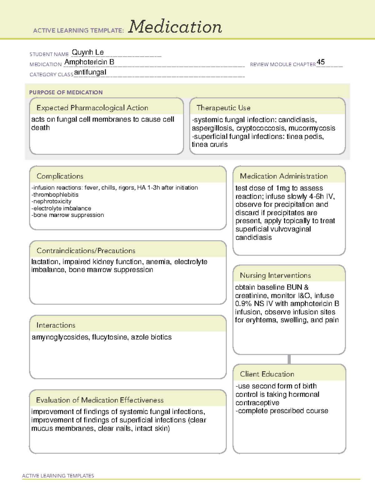 Medication template - amphotericin B - ACTIVE LEARNING TEMPLATES ...