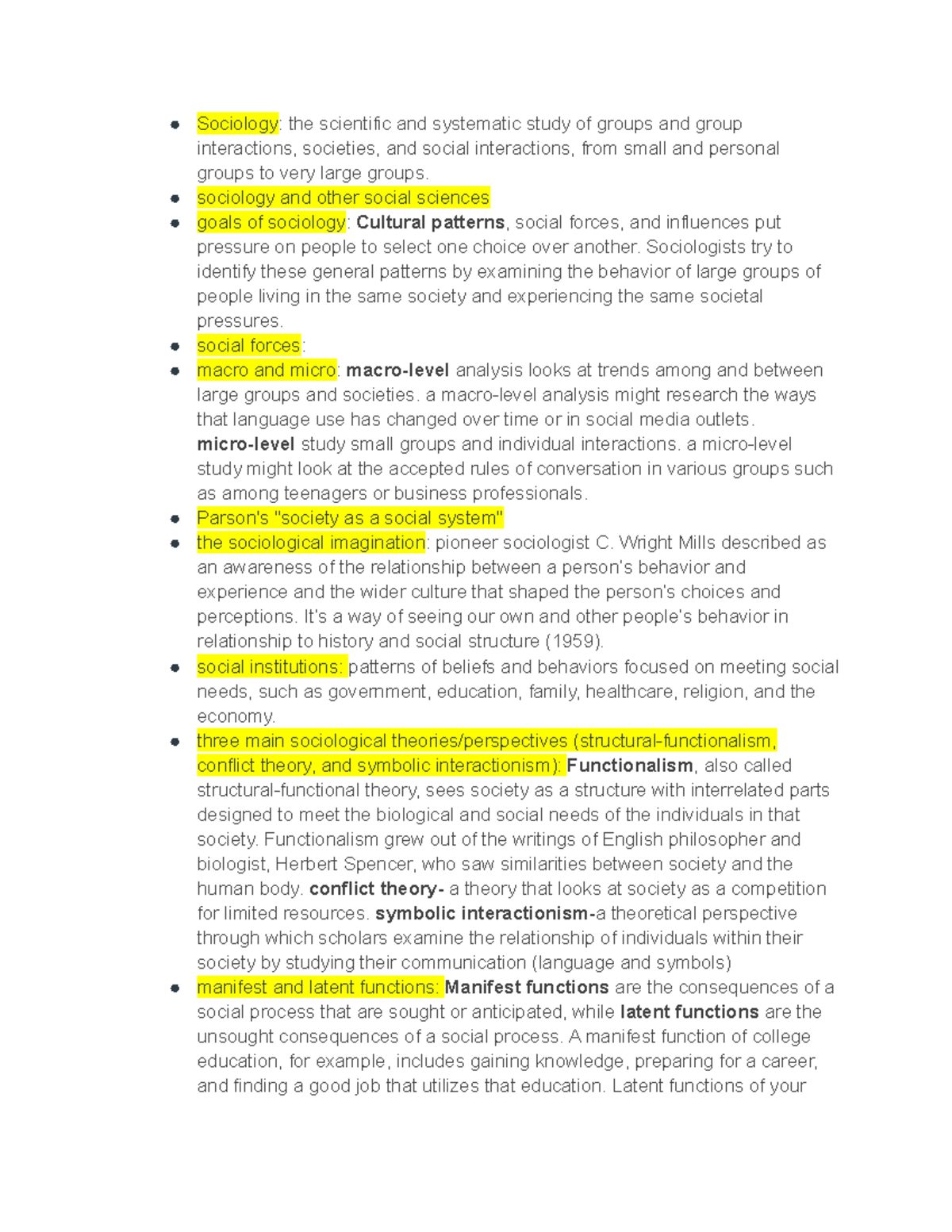 Sociology Exam 1 Study Guide - Sociology: The Scientific And Systematic ...