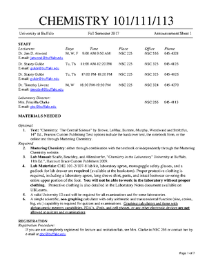 Chem 101 Test 1 Notes - Exam 1 Summary Guide To Study For - General ...