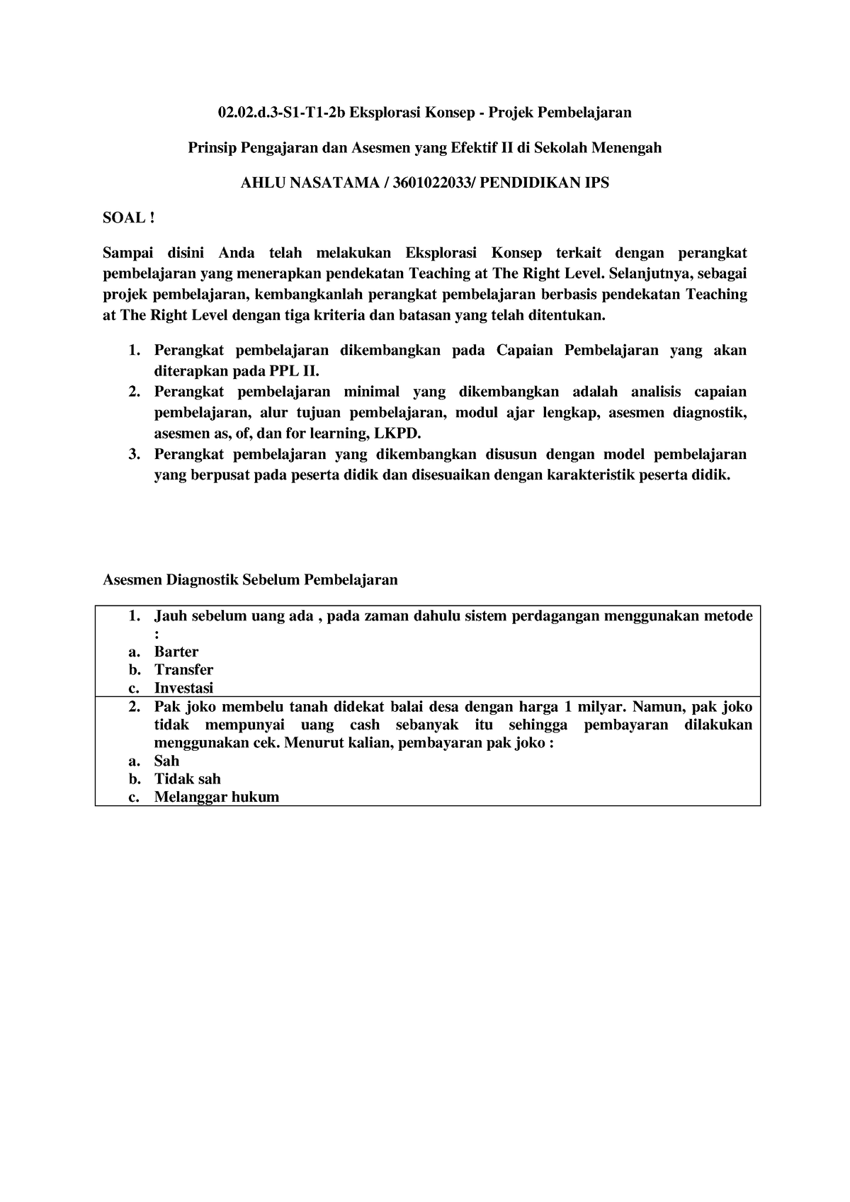 Modul Siklus Asesmen Ta Rl D S T B Eksplorasi Konsep Projek ...