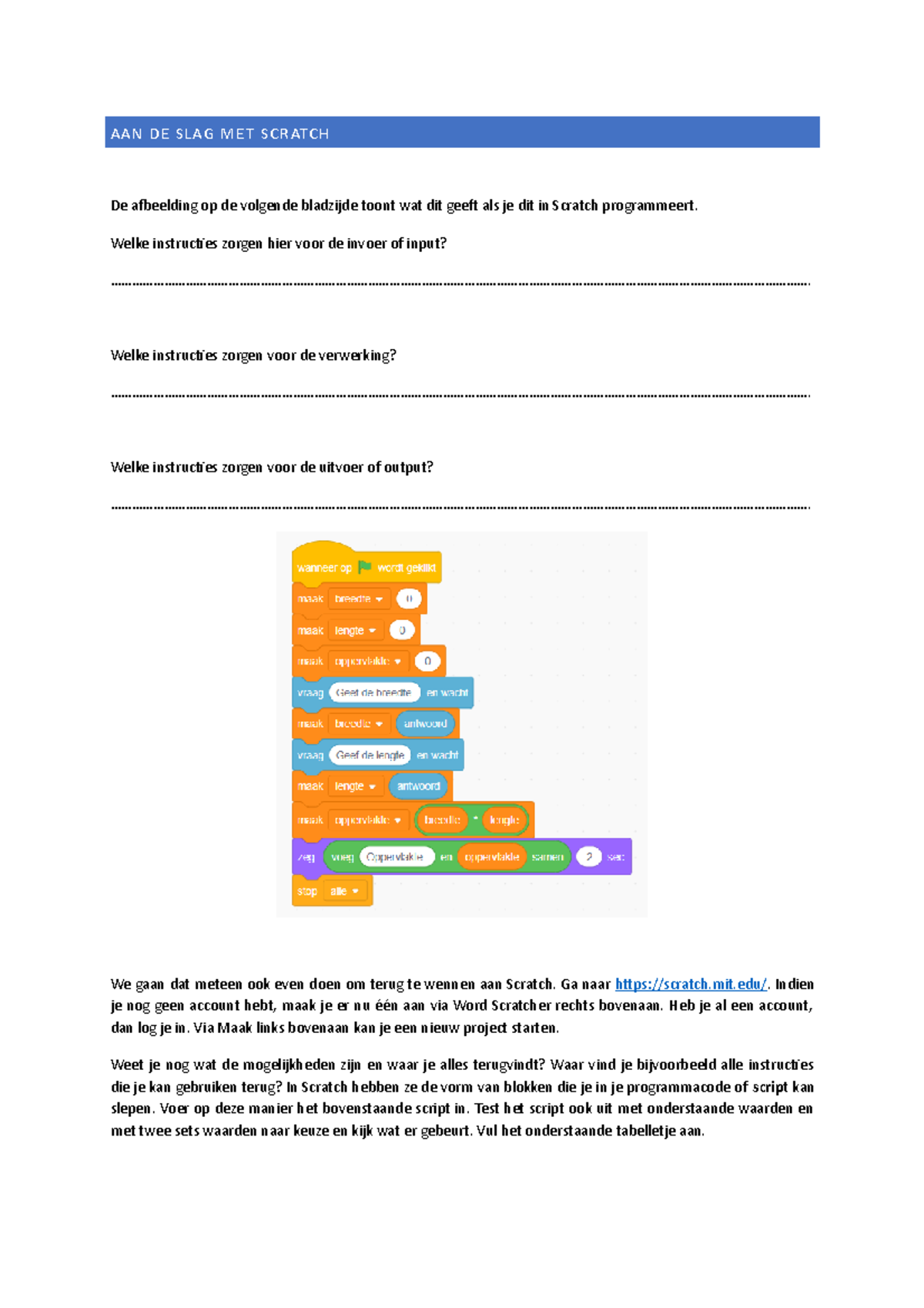 Aan de slag met Scratch en introductie Java Script - AAN DE SLAG MET ...