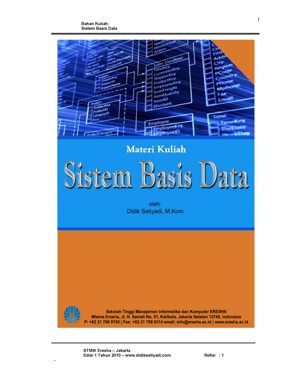 Materi Kuliah Sistem Basis Data - - Studocu