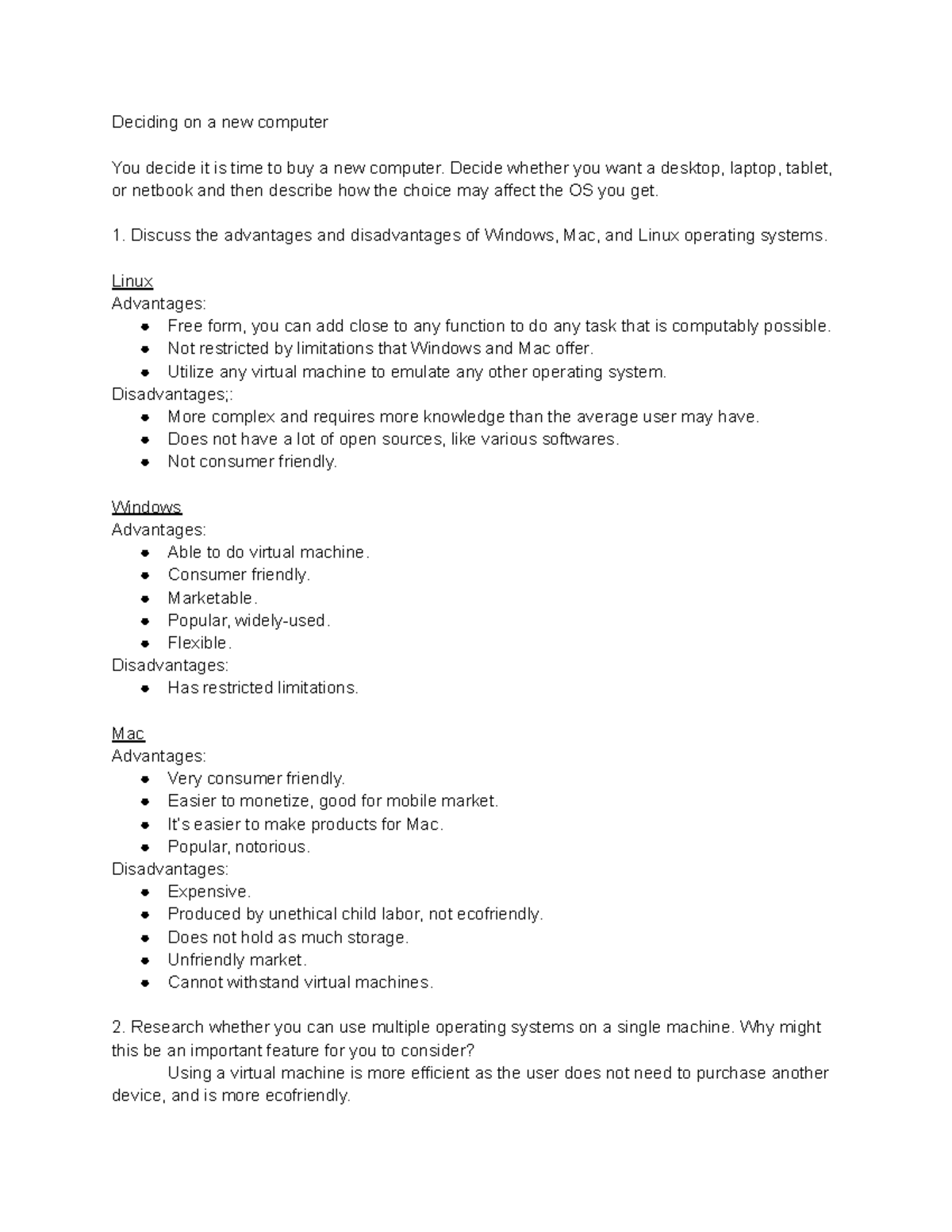 Applying Computers Lab 4 - Deciding on a new computer You decide it is ...