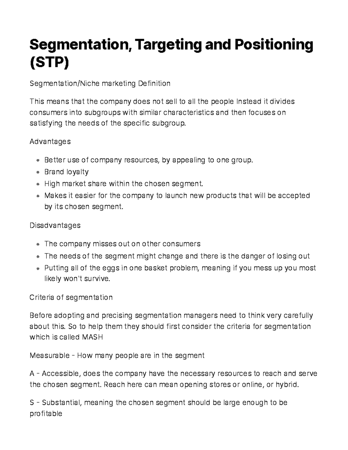 Segmentation, Targeting And Positioning (STP) - Segmentation, Targeting ...