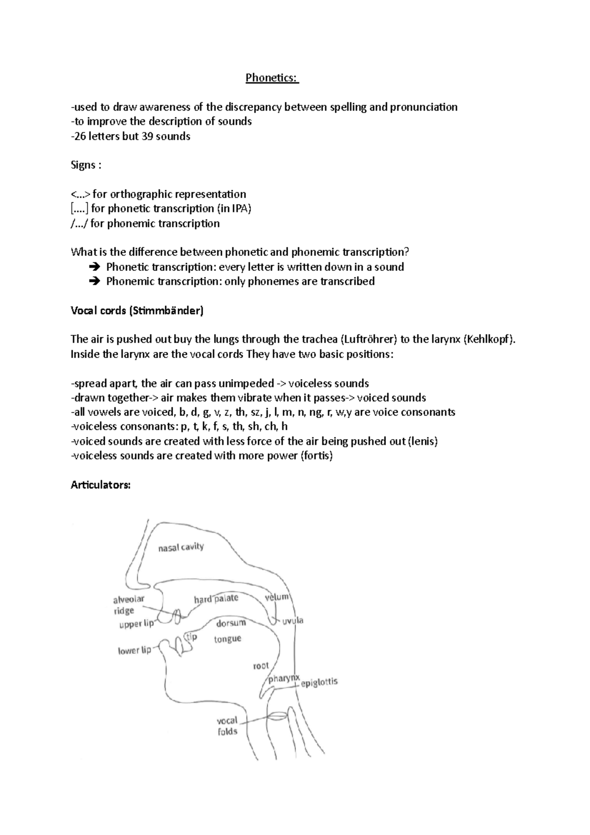 Summary Phonetics - Phonetics: -used to draw awareness of the ...