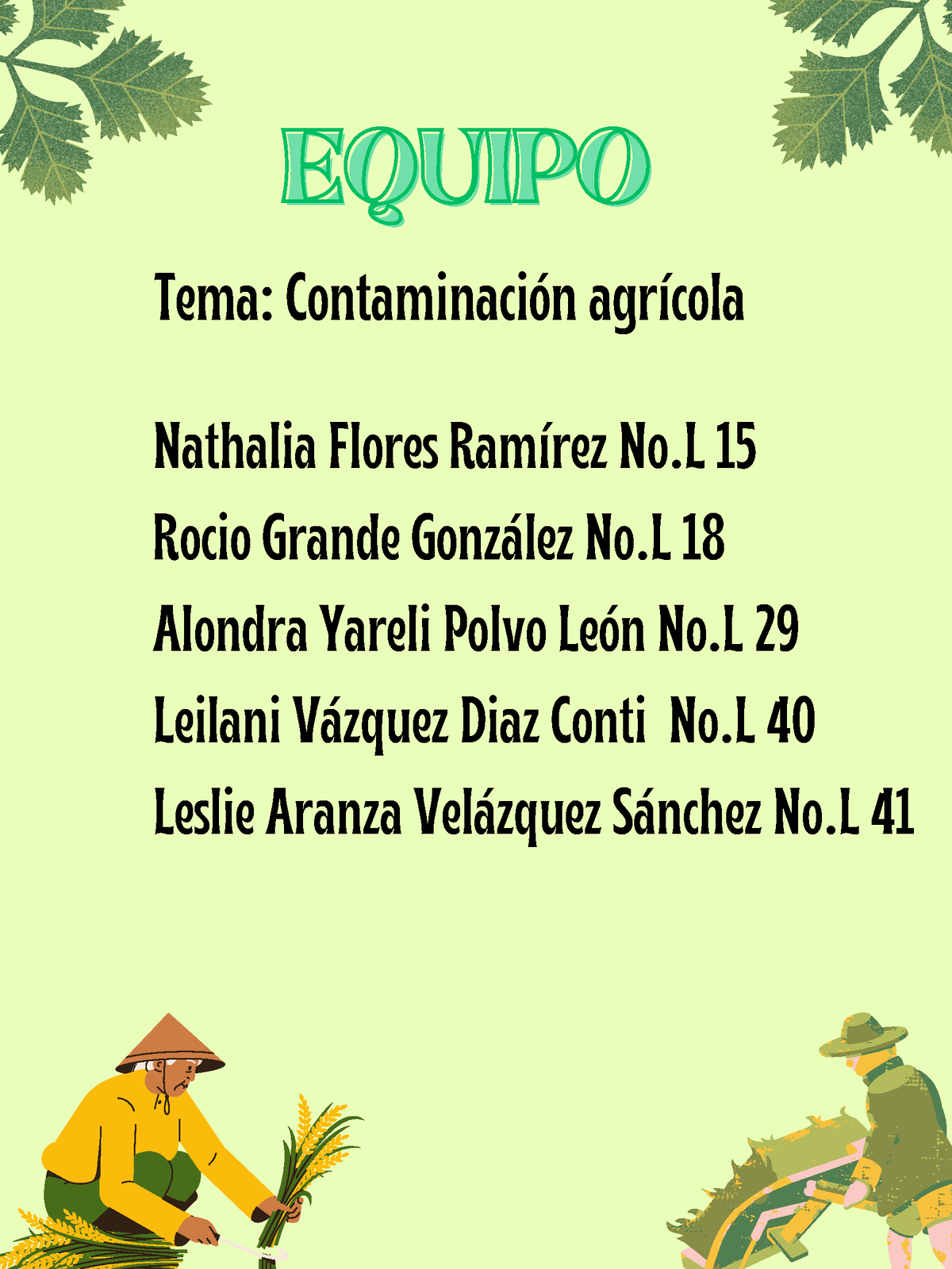 Cont. Agrícola - Apuntes - EQUIPOEQUIPO Tema: Contaminación agrícola ...