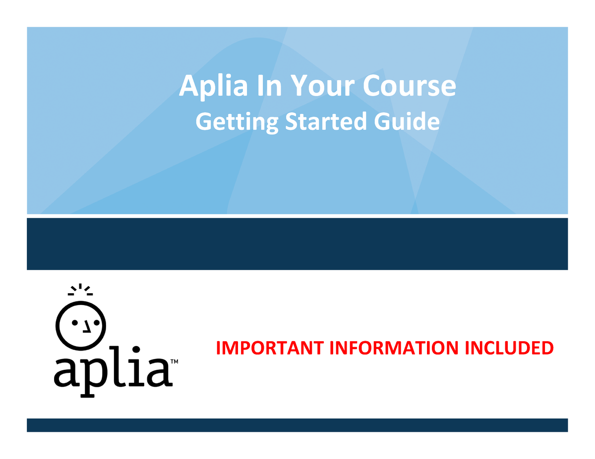 aplia assignment getting on course to your success