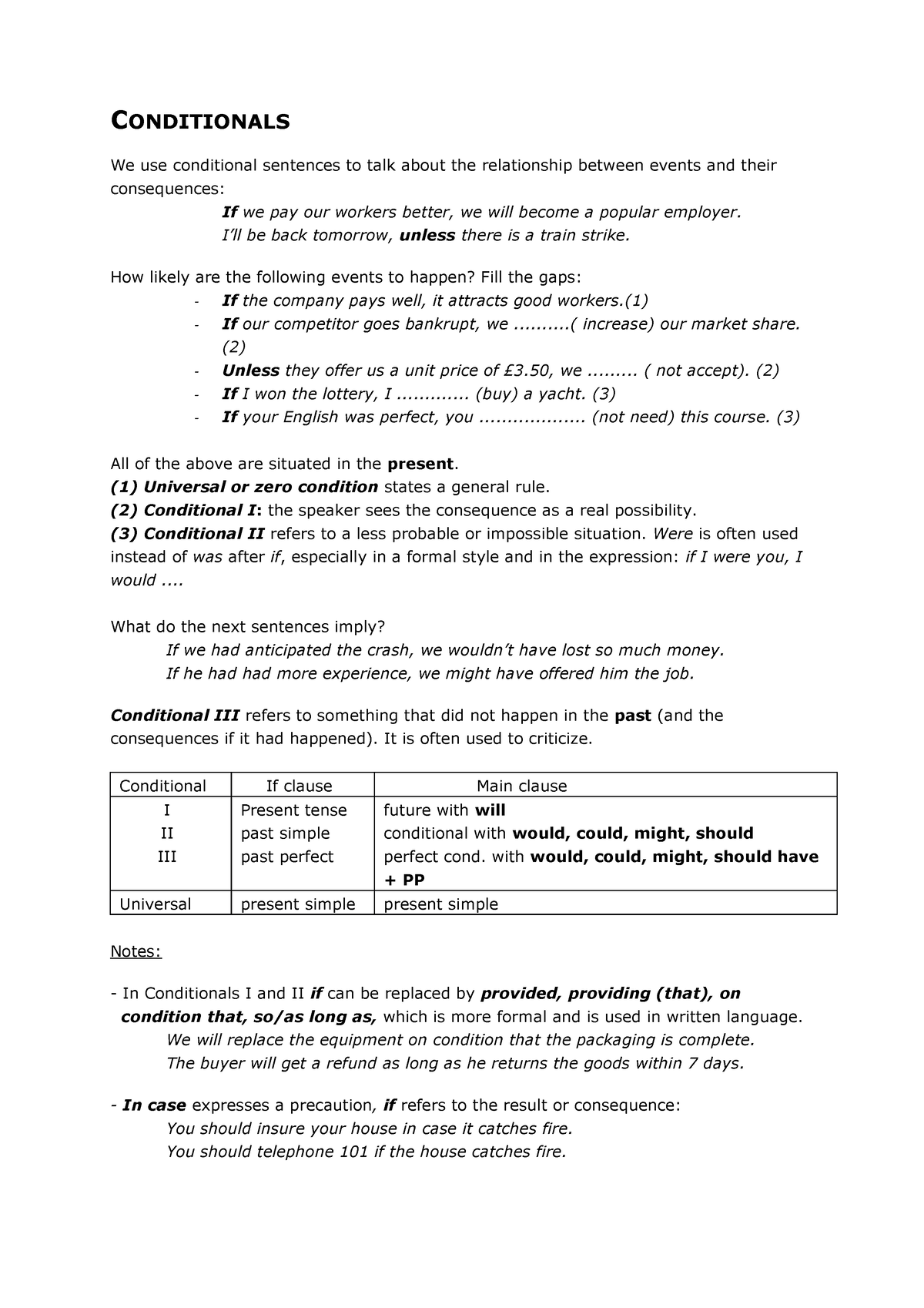 essay topics using conditionals