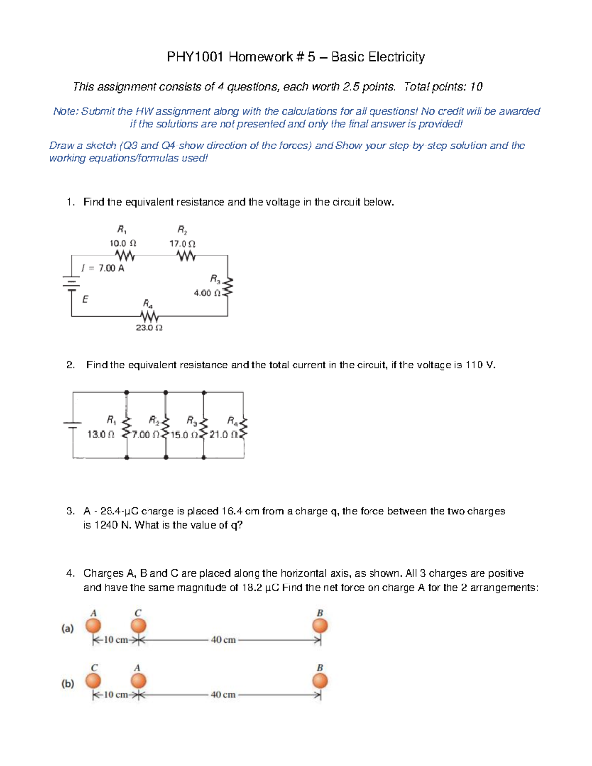 HW05 PHY1001 - Hwwww Hw How Are Your - PHY1001 Homework # 5 – Basic ...