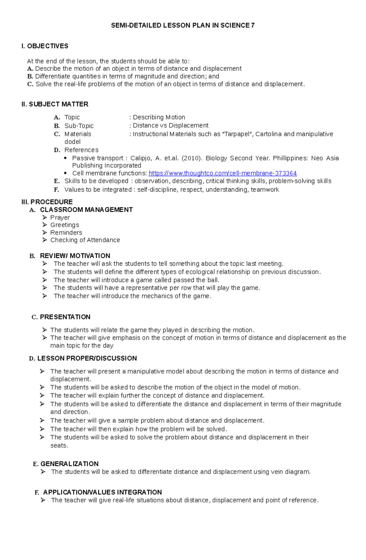 Semi-detailed lesson plan DAY 1 - SEMI-DETAILED LESSON PLAN IN SCIENCE ...