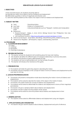 Energy Transfer Lesson Plan - A DETAILED LESSON PLAN IN SCIENCE 7 I ...