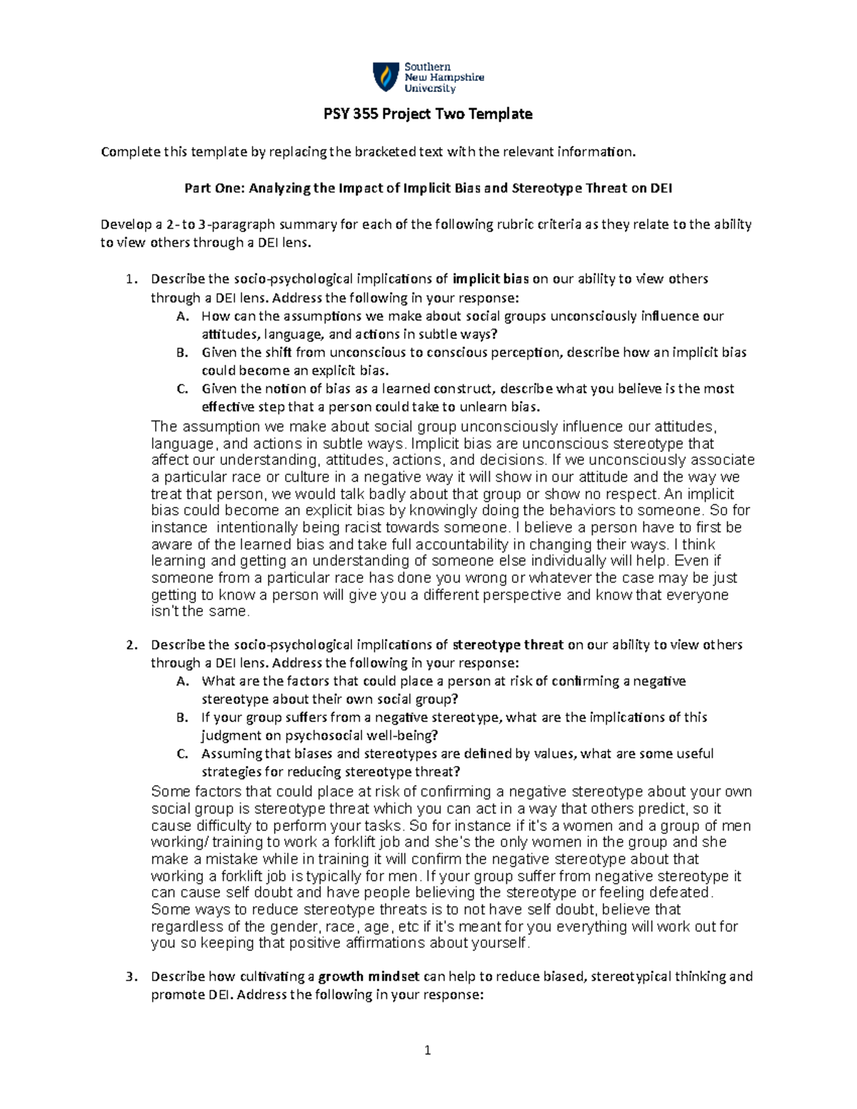 PSY 355 Project Two Template - PSY 355 Project Two Template Complete ...