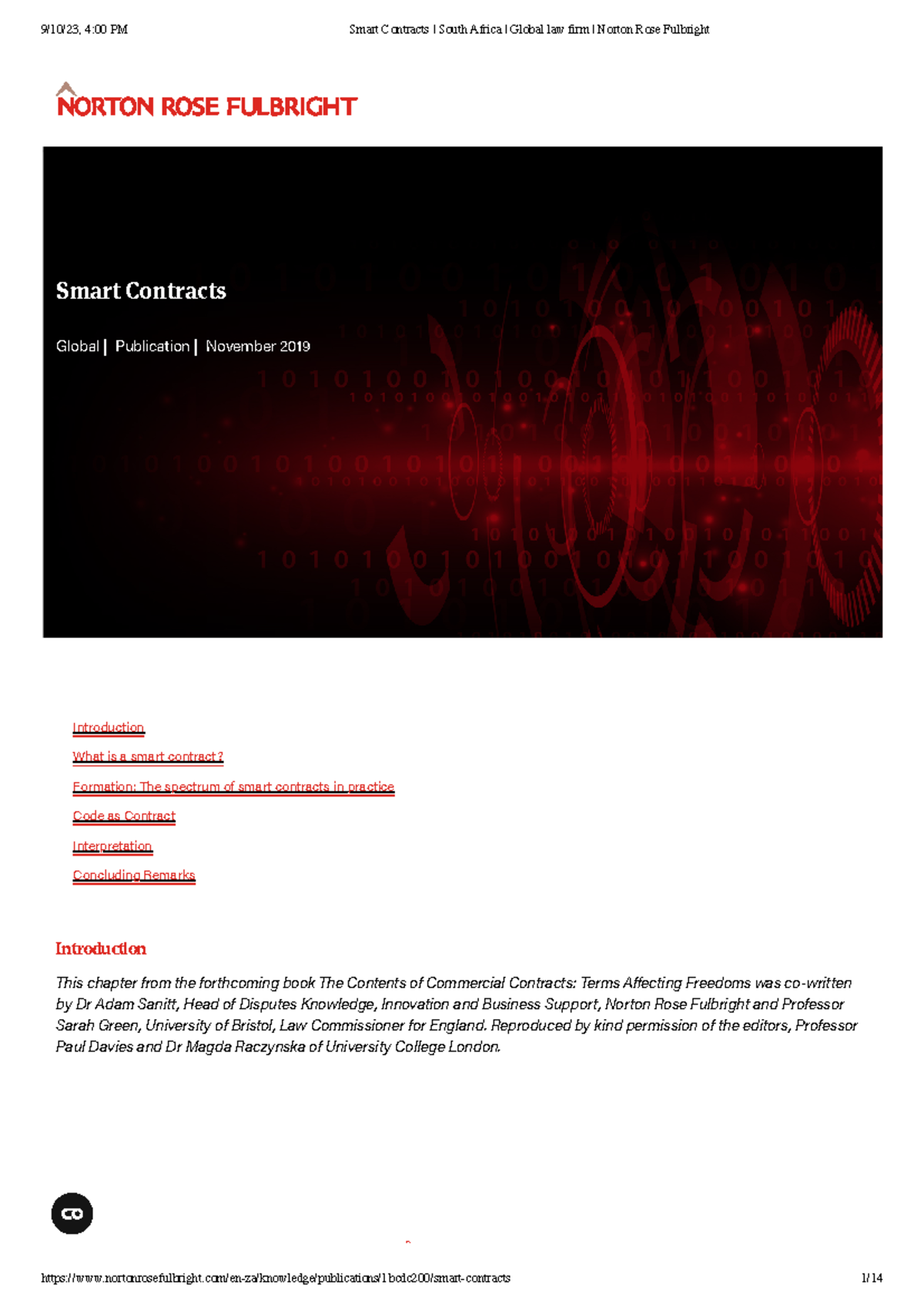 Smart Contracts South Africa Global law firm Norton Rose Fulbright ...