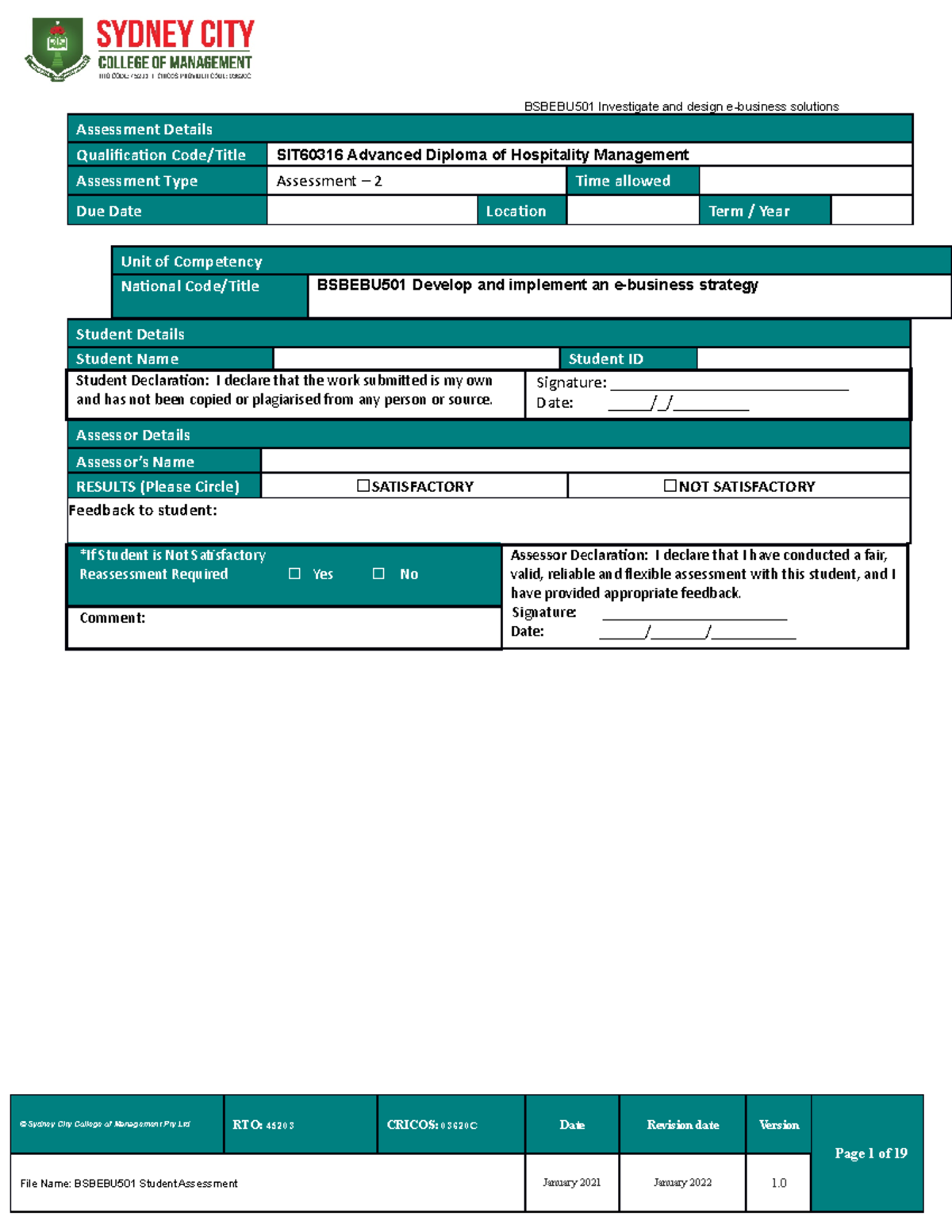 Bsbebu 501-Assessment-2 solution - Assessment Details Qualification ...