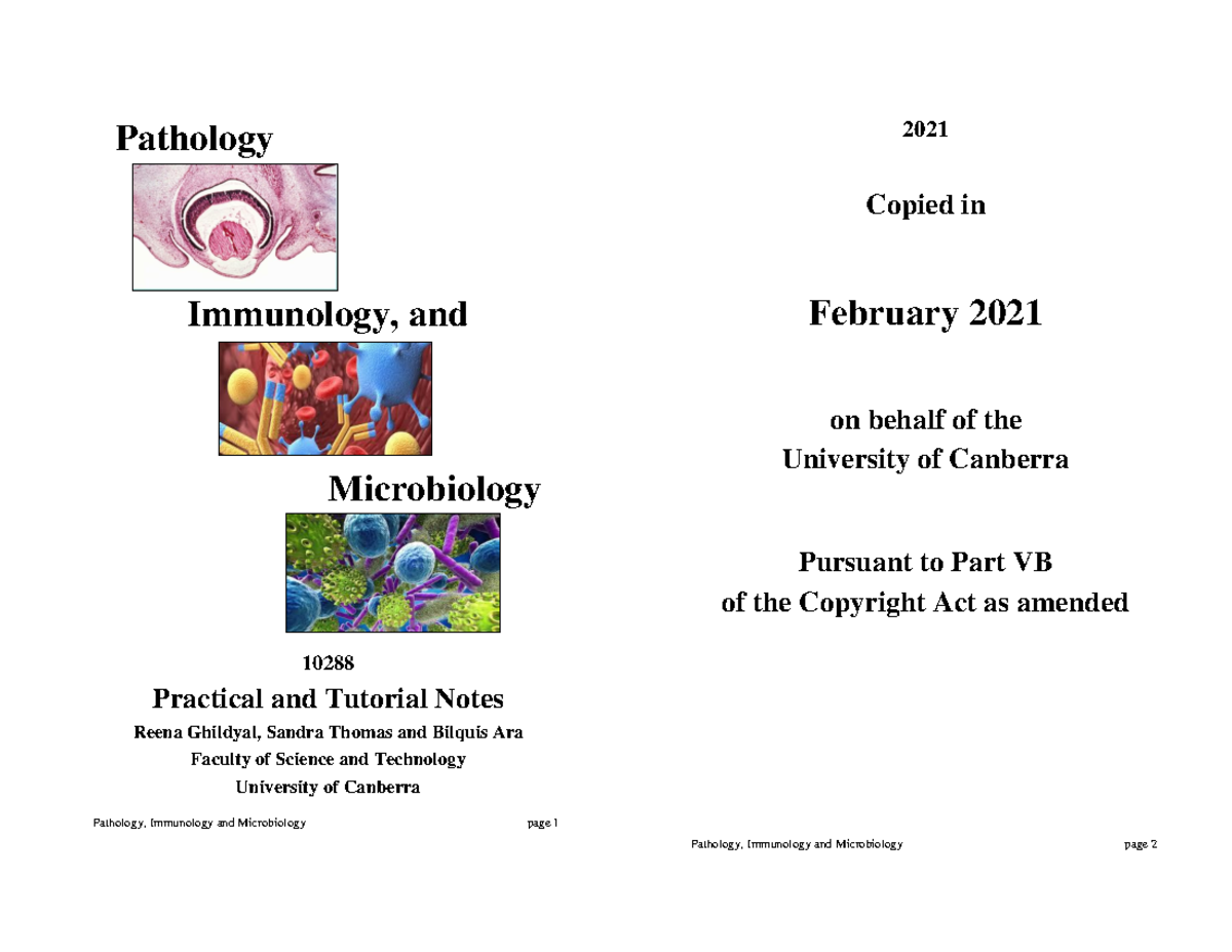 Patho Immuno Micro Hand Book 2021 - Pathology, Immunology and ...