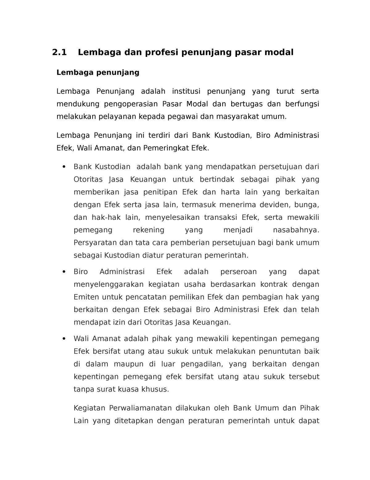 Makalah Pasar Modal - 2 Lembaga Dan Profesi Penunjang Pasar Modal ...