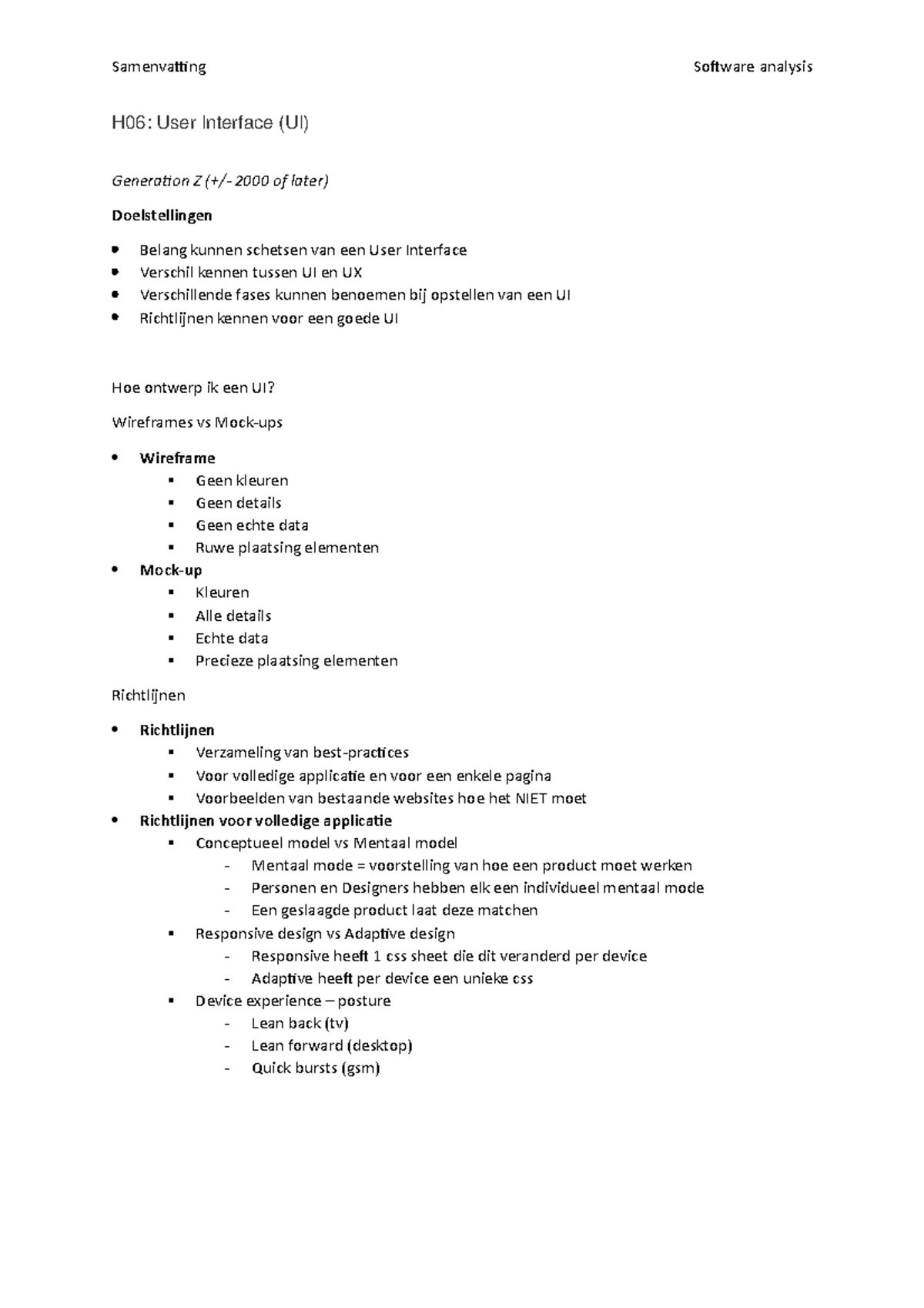 Samenvatting Hoofdstuk 6 Software Analyse - Hogent - Samenvatting ...