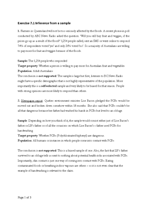 07-Inference from a sample - 7. Inference from a sample A common type ...