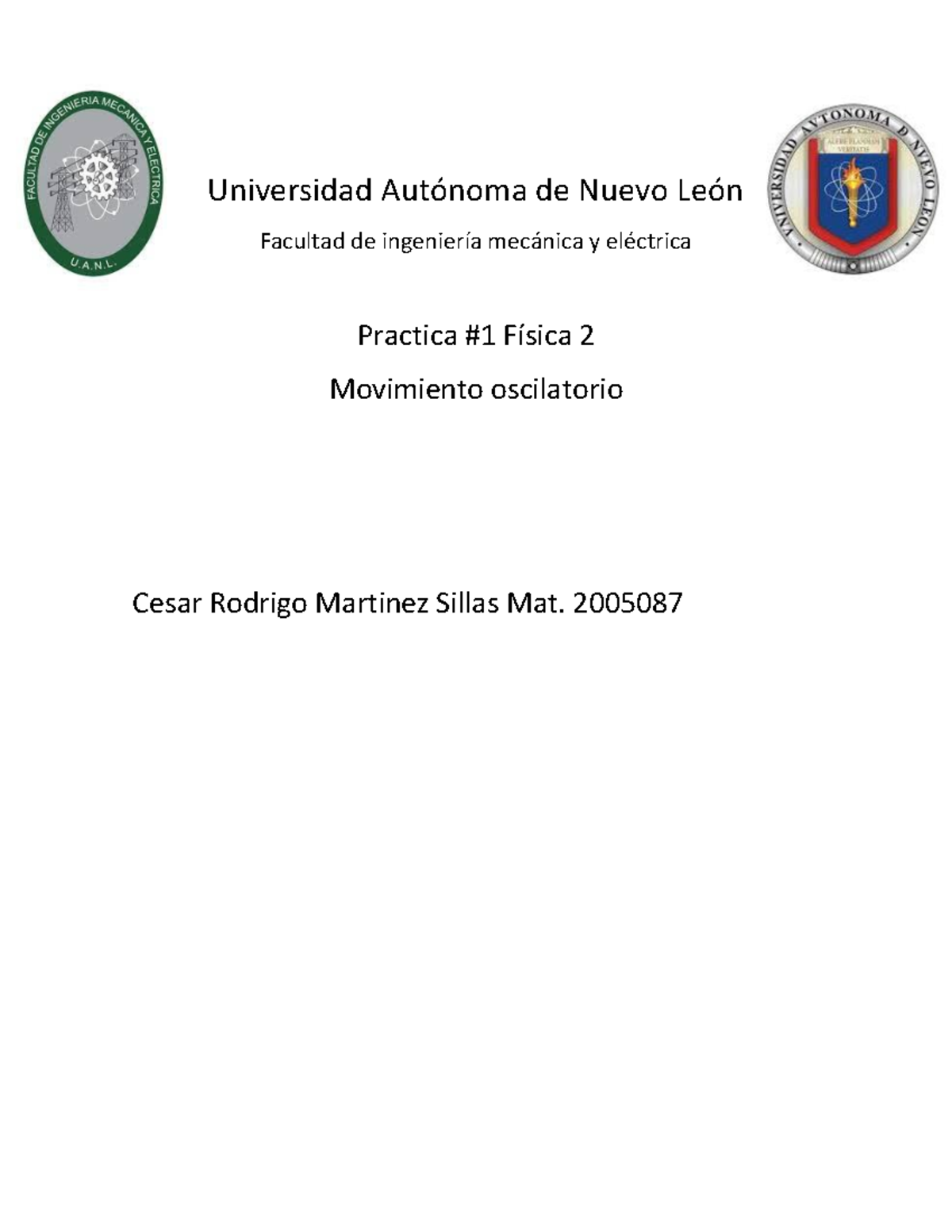 Practica 1 laboratorio de fisica 2 - Universidad Autónoma de Nuevo León ...